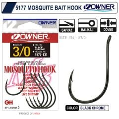 Owner 5177-121 Mosquito Hook Black Chrome Sinek İğne - 2/0